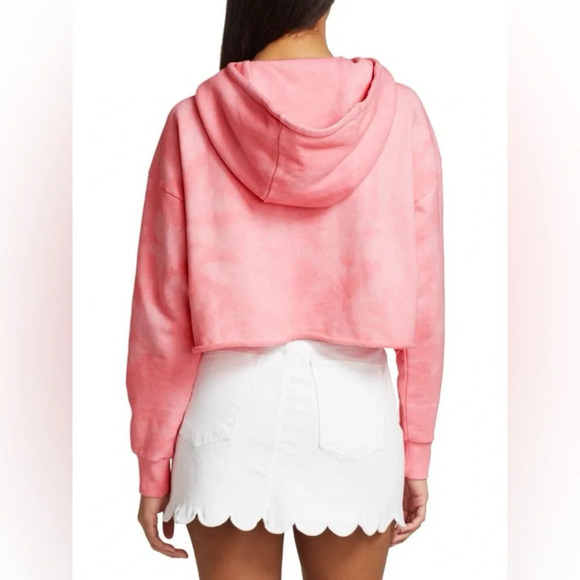 ALICE + OLIVIA Pink Nikki Valentines Cropped Hooded Pullover Sweatshirt - Picture 11 of 12